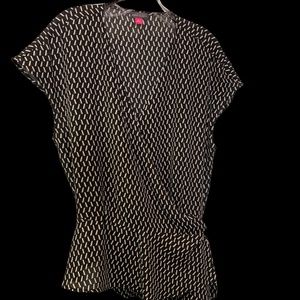 Vince Camuto Geometric Black and White Blouse